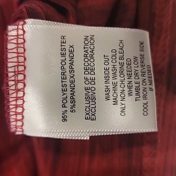 Sag Harbor Stretch Woman Drape Neck Pullover Top Wine Black 1X - Picture 10 of 10